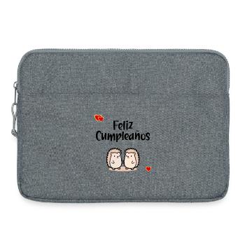 Bon anniversaire - Sacoche pour ordinateur portable 15 pouces - gris chiné - Devant