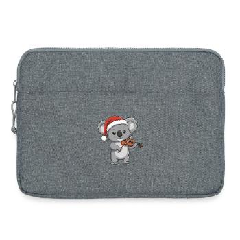 Weihnachts-Koalabär spielt Geigenkunst - Laptoptasche 15" - Grau meliert - Vorne