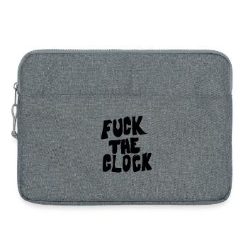 Merde à l’horloge - Sacoche pour ordinateur portable 15 pouces - gris chiné - Devant