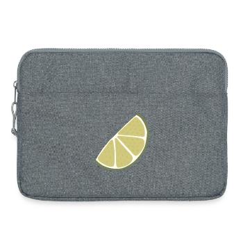 Lime Slice Minimalist Lime - Laptop bag 15" - heather grey - Front