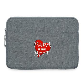 PAPA IS THE BEST - Laptop bag 15" - heather grey - Front