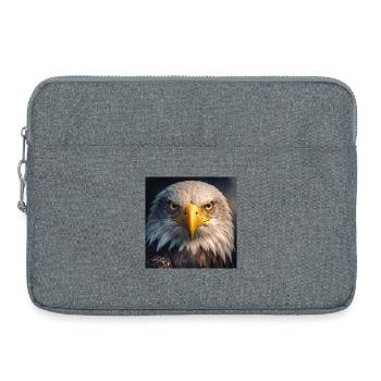 Eagle in close-up: Golden Gaze - Laptop bag 15" - heather grey - Front