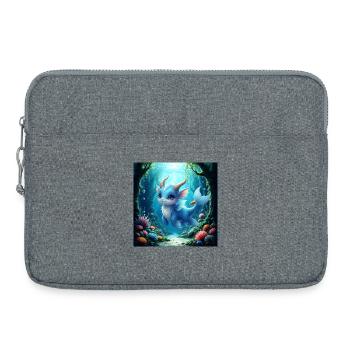 Wasserblauer Drache - Laptoptasche 15" - Grau meliert - Vorne