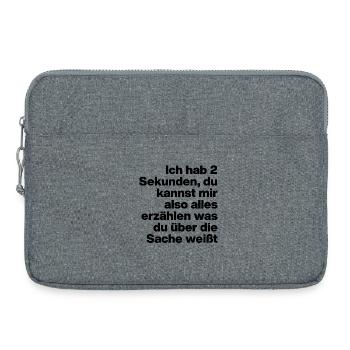 2 SECONDES, T’ES STUPIDE ? SARCASME, COQUIN - Sacoche pour ordinateur portable 15 pouces - gris chiné - Devant