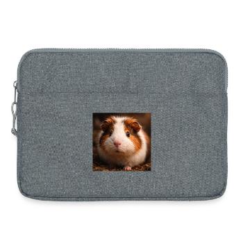 Guinea pig close-up in earthy tones - Laptop bag 15" - heather grey - Front