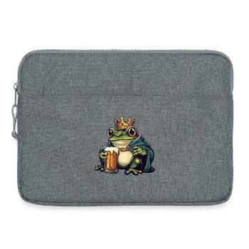 Frog Beer King - Laptop bag 15" - heather grey - Front