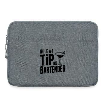 Règle #1 : Donner un pourboire au barman - Sacoche pour ordinateur portable 15 pouces - gris chiné - Devant