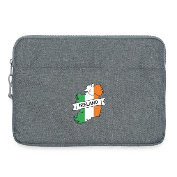 Ireland Map Tricolor Ribbon - Laptop bag 15" - heather grey - Front