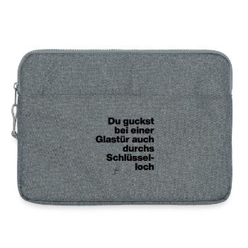 GLASTÜR AUCH DURCHS SCHLÜSSELLOCH GUCKEN, DUMM - Laptoptasche 15" - Grau meliert - Vorne