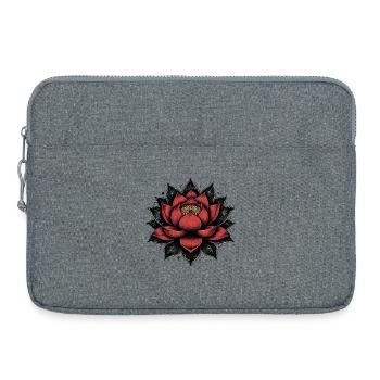 Feuilles de fleurs de lotus - Sacoche pour ordinateur portable 15 pouces - gris chiné - Devant