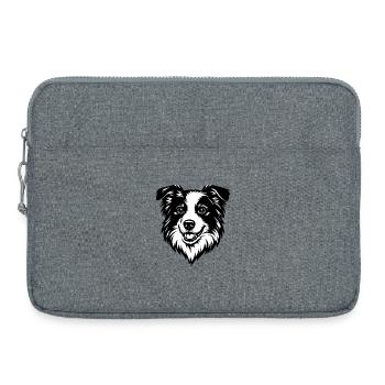 Portrait du Border Collie – Fan de chiens - Sacoche pour ordinateur portable 15 pouces - gris chiné - Devant
