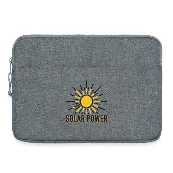 Neobrutalistische Solarenergie-Sonnenstrahl-Ikone - Laptoptasche 15" - Grau meliert - Vorne