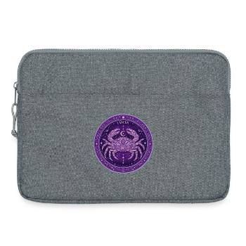 Krebs Sternzeichen Ornament im Lila - Laptoptasche 15" - Grau meliert - Vorne