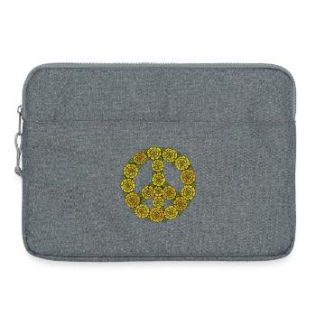 Cercle floral du signe de paix - Sacoche pour ordinateur portable 15 pouces - gris chiné - Devant