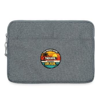 Urlaub statt Therapie Retro Kreis - Laptoptasche 15" - Grau meliert - Vorne