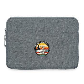 Fishing Spot Retro Circle Vintage - Laptop bag 15" - heather grey - Front
