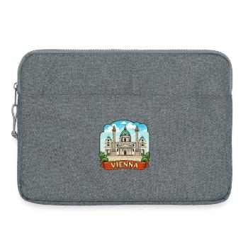 Wiener, Österreich Karlskirche Retro-Bandemblem - Laptoptasche 15" - Grau meliert - Vorne