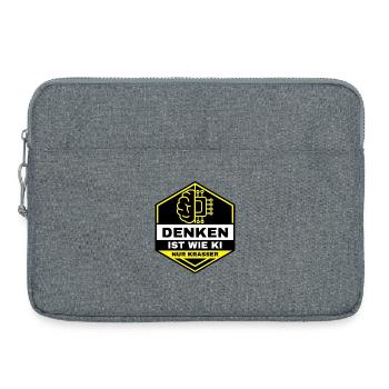 Thinking is like AI – only more blatant - Laptop bag 15" - heather grey - Front