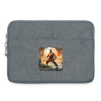 Karate Warrior in Firestorm - Laptop bag 15" - heather grey - Front