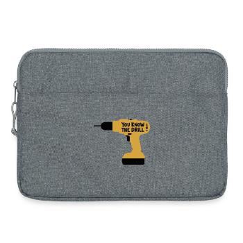 Du kennst The Drill Funny Handwerkerwerkzeug Wortspieldesign - Laptoptasche 15" - Grau meliert - Vorne