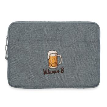 Vitamin-B lustiger Bierkrug Alkohol Wortspiel-Design - Laptoptasche 15" - Grau meliert - Vorne