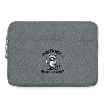 Humour drôle de Raton laveur au bureau - Sacoche pour ordinateur portable 15 pouces - gris chiné - Devant