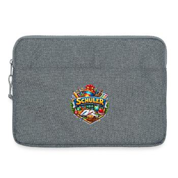 Student Learning World Sticker Design - Laptop bag 15" - heather grey - Front