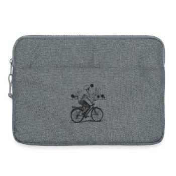 Fahrrad Alter Mann Stadt Skyline Radfahren - Sacoche pour ordinateur portable 15 pouces - gris chiné - Devant