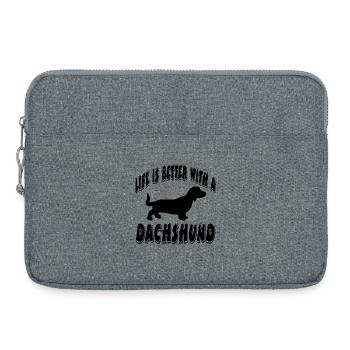 Dackel - Laptoptasche 15" - Grau meliert - Vorne