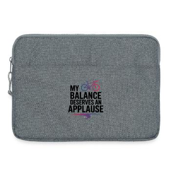 Künstlerisches Radfahren Mein Gleichgewicht verdient Applaus - Laptoptasche 15" - Grau meliert - Vorne