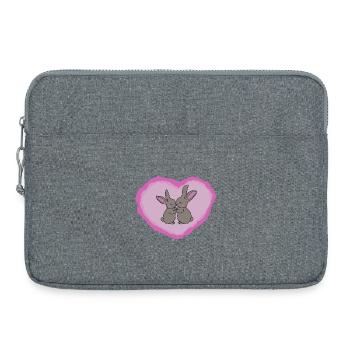 Two Cute Bunnies - Laptop bag 15" - heather grey - Front