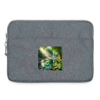 Sunshine in a forest stream - Laptop bag 15" - heather grey - Front