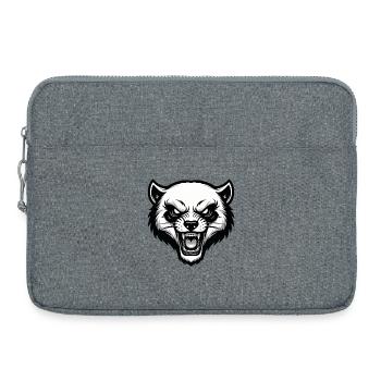 Wild Glutton Wolverine Maskottchen-Logo - Laptoptasche 15" - Grau meliert - Vorne