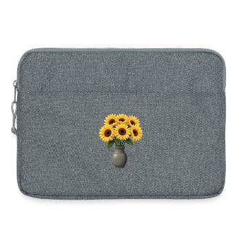 sunflowers - Laptop bag 15" - heather grey - Front