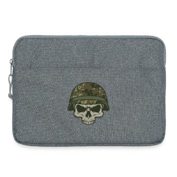 Skull Camouflage Camouflage Helmet Olive Green Motif - Laptop bag 15" - heather grey - Front