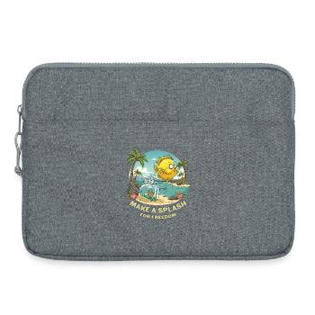 Palmenfisch-Blüten-Tiare - Laptoptasche 15" - Grau meliert - Vorne