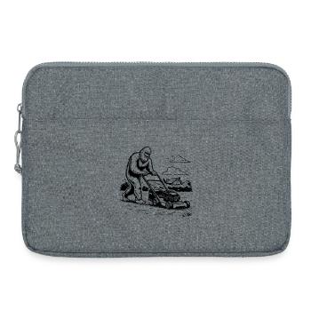 Bigfoot Yeti Lawn Mower Gardening Style - Laptop bag 15" - heather grey - Front