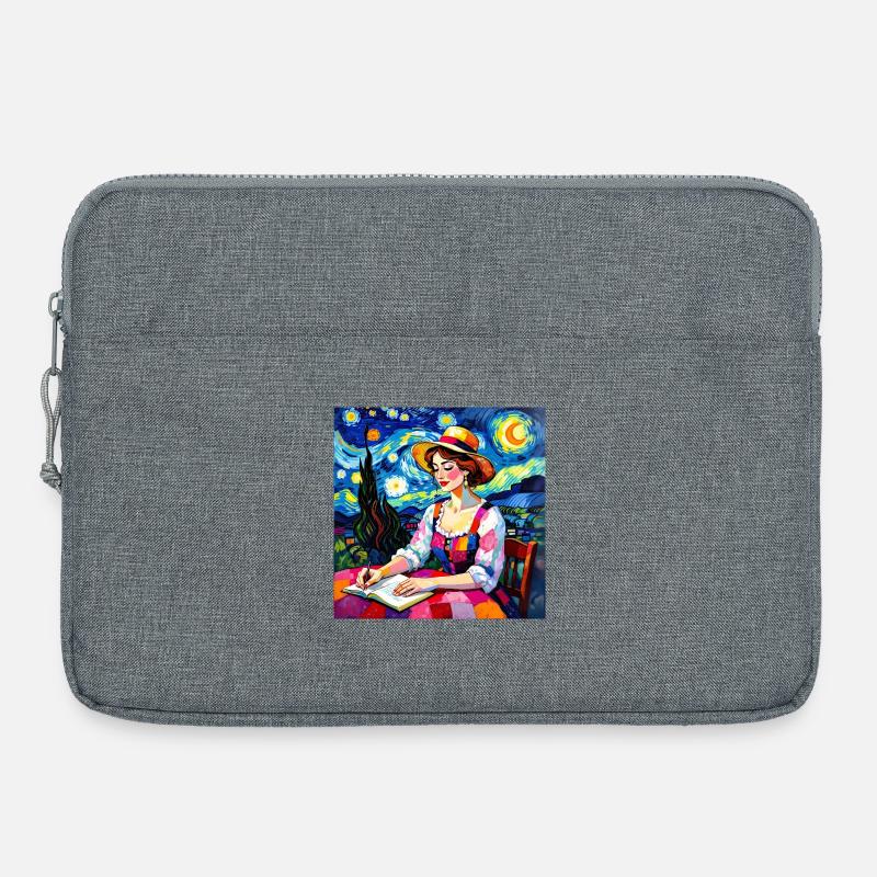 Police en patchwork nocturne - Sacoche pour ordinateur portable 15 pouces - gris chiné