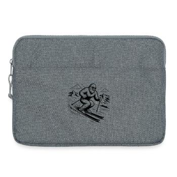 Skieurs Sasquatch Bigfoot en montagne - Sacoche pour ordinateur portable 15 pouces - gris chiné - Devant