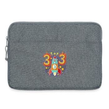 Anniversaire 3 ans Rocket Boy Trois - Sacoche pour ordinateur portable 15 pouces - gris chiné - Devant