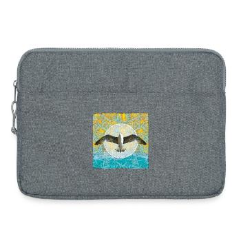 Mouette en yoga mandala en couleur - Sacoche pour ordinateur portable 15 pouces - gris chiné - Devant