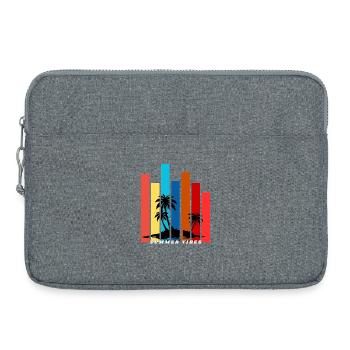 Design des palmiers au coucher de soleil tropical en été - Sacoche pour ordinateur portable 15 pouces - gris chiné - Devant