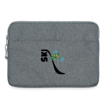 Kids Skiing Pickles - Laptop bag 15" - heather grey - Front