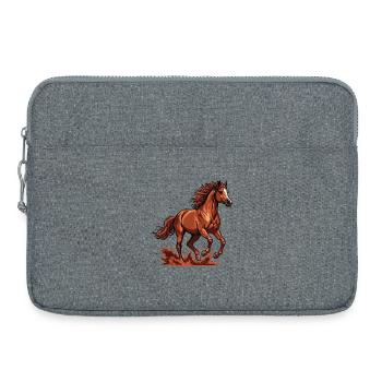 Cheval Alezan arabe Galop Force Équestre Énergie - Sacoche pour ordinateur portable 15 pouces - gris chiné - Devant