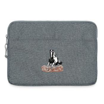 Horse Pie Gallop Gesicht Staub Reitsport - Laptoptasche 15" - Grau meliert - Vorne