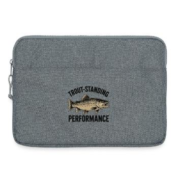 Trout Fishing Saying Trout-standing Performance - Laptop bag 15" - heather grey - Front