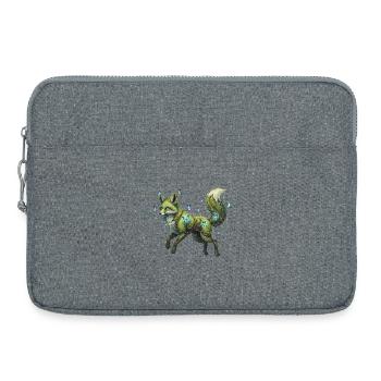 Grüner Fuchs Magie Schmetterling - Laptoptasche 15" - Grau meliert - Vorne