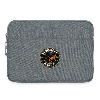 Emblème de chenil PowerDog Rottweiler - Sacoche pour ordinateur portable 15 pouces - gris chiné - Devant