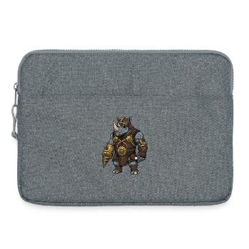 Rhinoceros Steampunk Bohrmechanik-Rüstung - Laptoptasche 15" - Grau meliert - Vorne