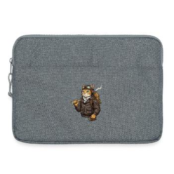 Chat Aviateur Steampunk Explorateur Curiosité - Sacoche pour ordinateur portable 15 pouces - gris chiné - Devant